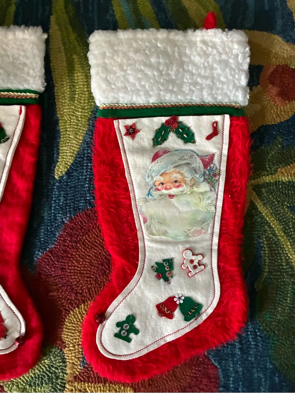 1980’s Santa Christmas Stocking Set of 2 - Picture 5 of 9